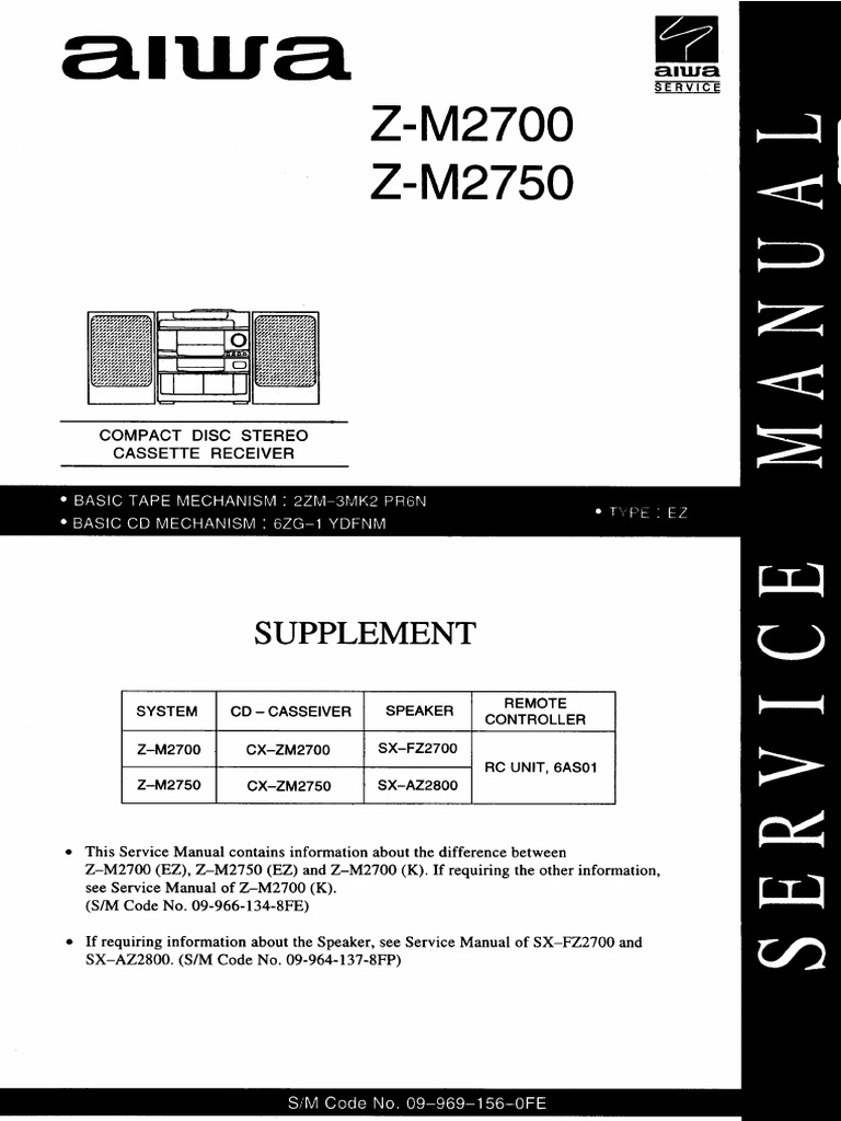 Aiwa CX-ZM2700 PDF | PDF | Computers