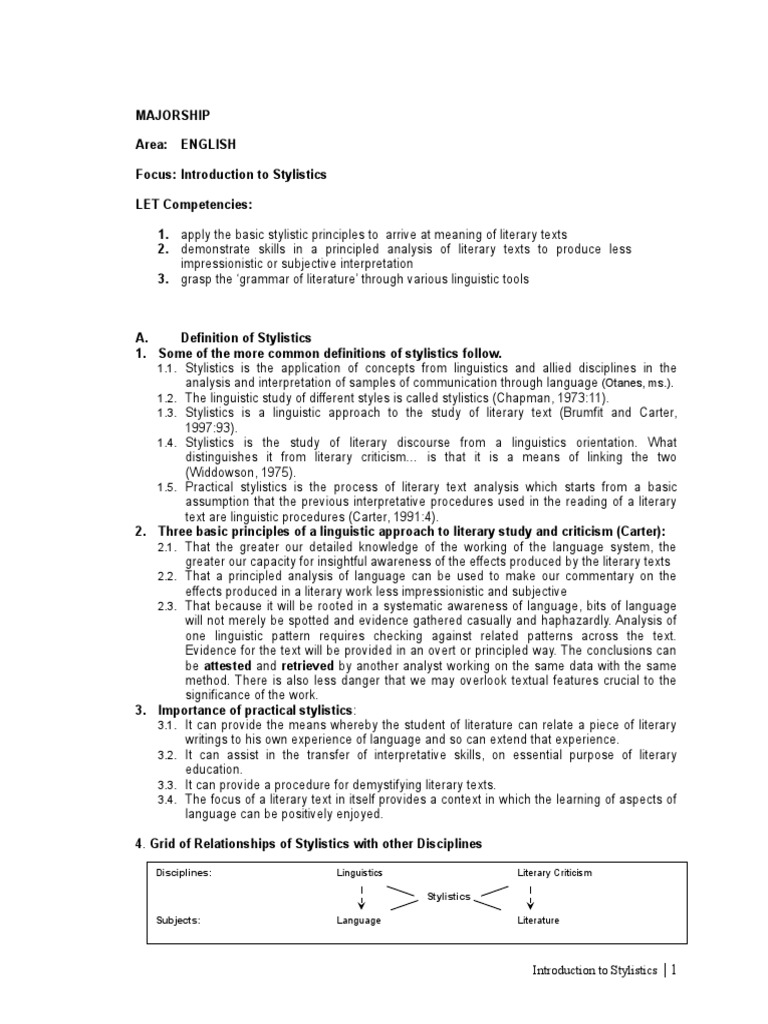 Stylistic analysis thesis pdf picture