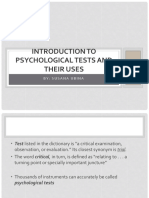 I - Introduction To Psychological Tests and Their Uses