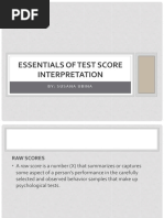 III - Essentials of Test Score Interpretation