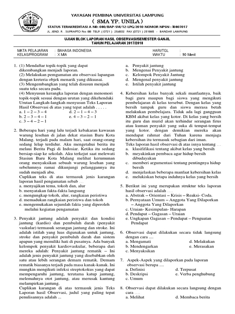 Struktur Teks Laporan Hasil Observasi Wayang Berbagai