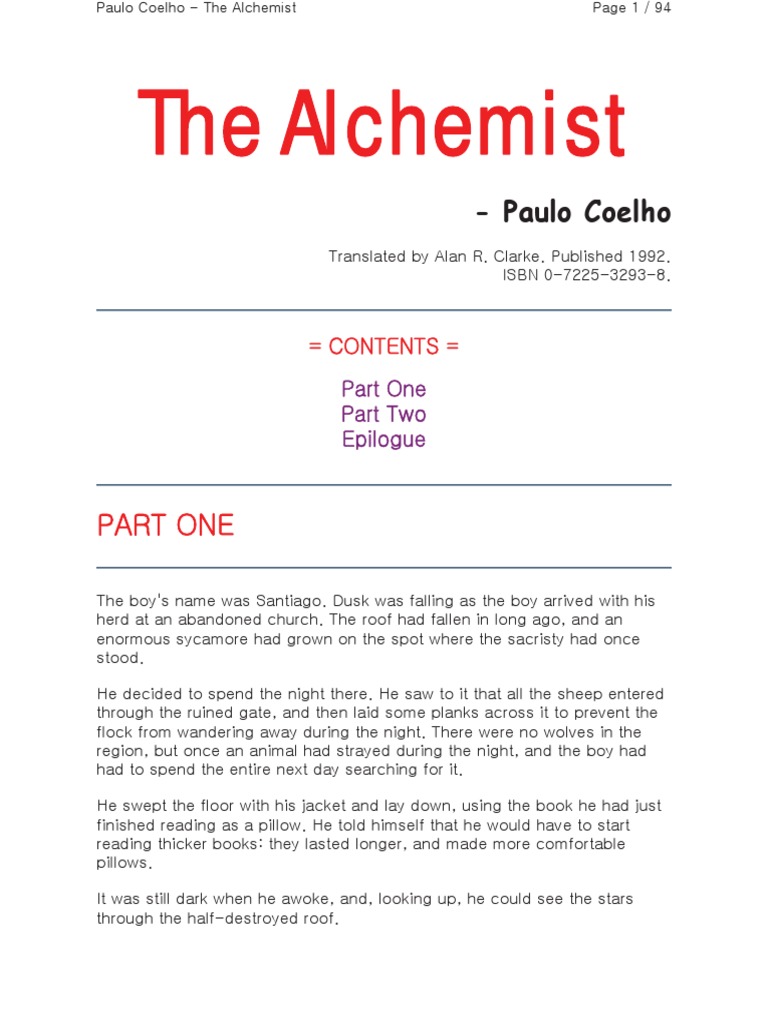 The Alchemist Paulo Coelho English Pdf