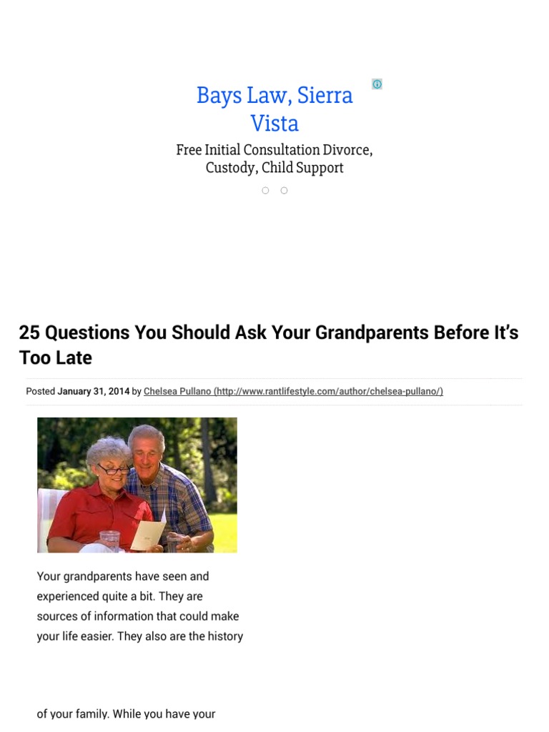 25 Questions You Should Ask Your Grandparents Before It's Too Late