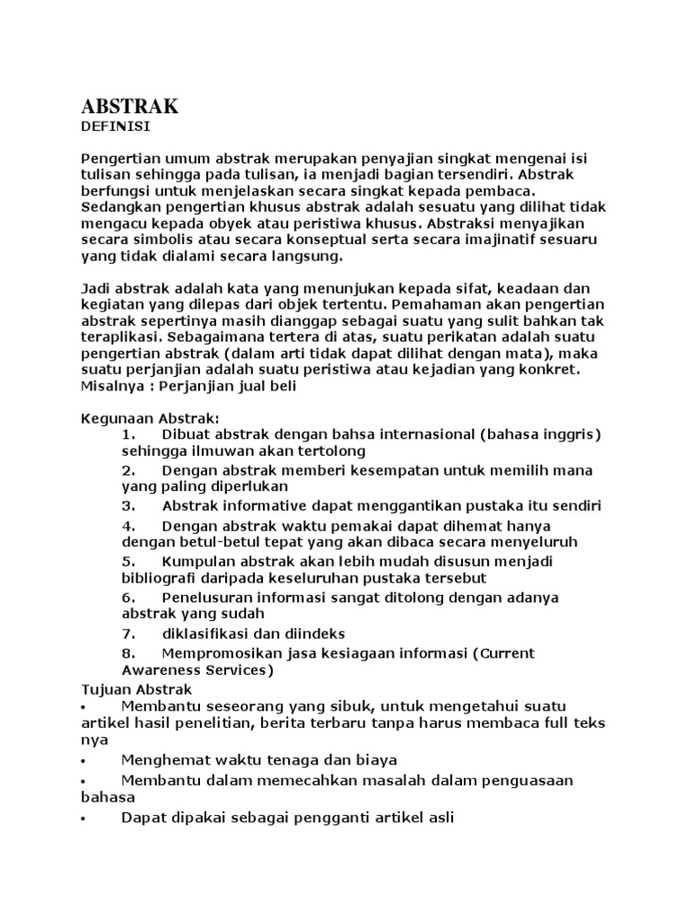 Defenisi Abstrak