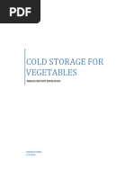 Cold Storage For Vegetables: Design and Cost Estimation