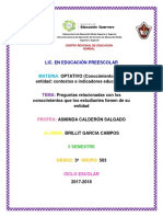 Trabajo No. 5º Preguntas Relacionadas Con Los Conocimientos Que Los Estudiantes Tienen de Su Entidad.