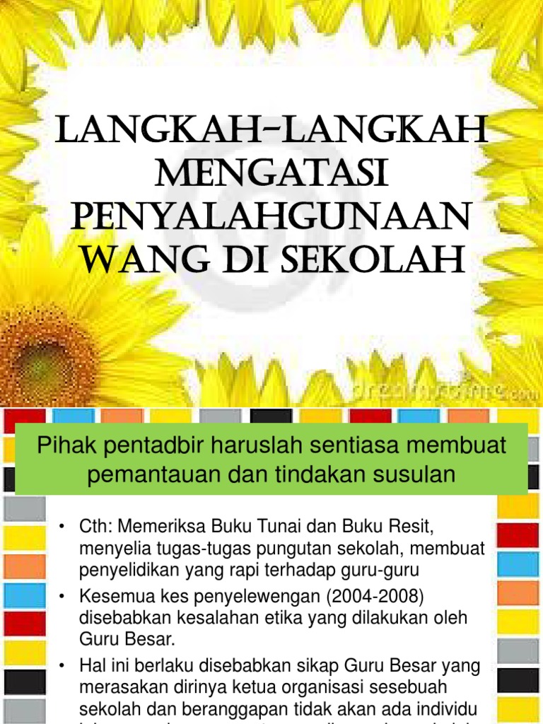 Langkah Langkah Mengatasi Penyalahgunaan Wang Di Sekolah Pdf