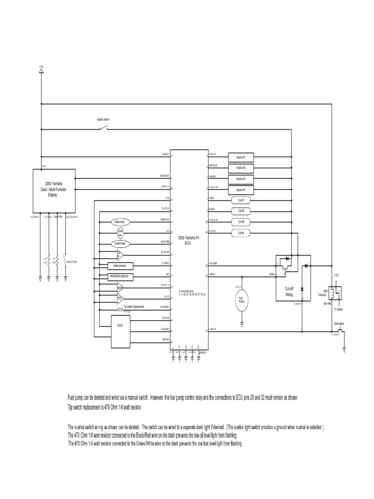 2003 2003 Yzfr1 Ecu Wiring Fuel Injection Switch