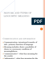 Nature and Types of Linguistic Meaning