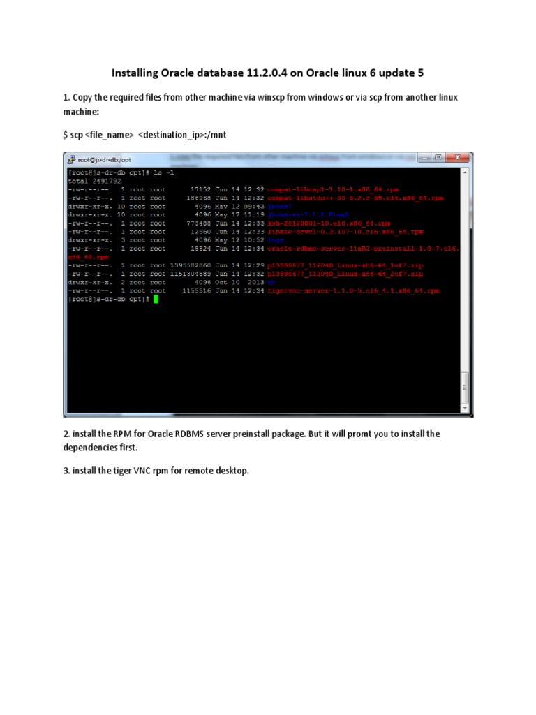 Install Oracle Database 11.2 on Linux | PDF | Oracle Database | Remote ...