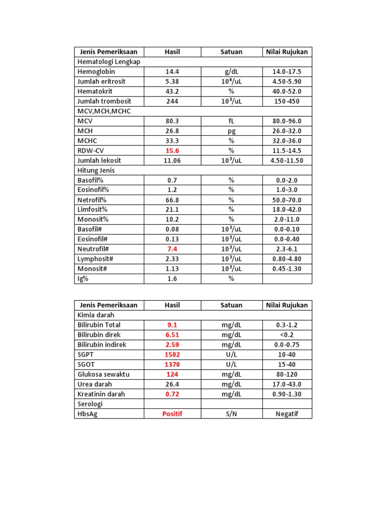 Jenis Pemeriksaan Hasil Satuan Nilai Rujukan Pdf