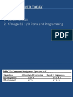 Topics To Cover Today: Quick Revision Atmega 32: I/O Ports and Programming