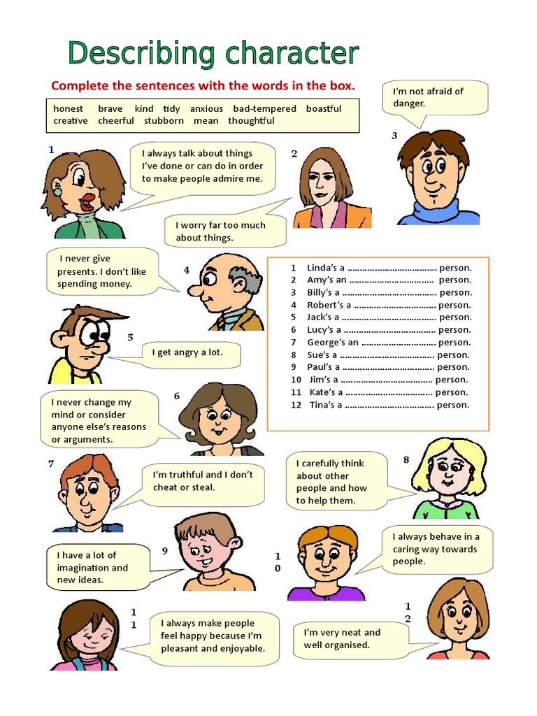 Character Descriptions and Traits | PDF | Self-Improvement
