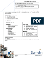 Short Programme in Sound Engineering Practice