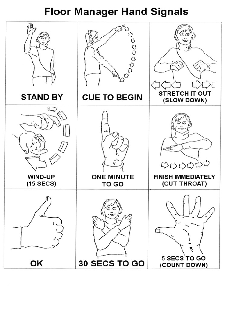 BBC TV Floor Manager Hand Signals PDF