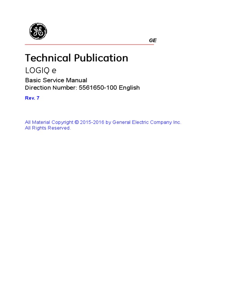 Ge Logiq e Service Manual | License | Proprietary Software