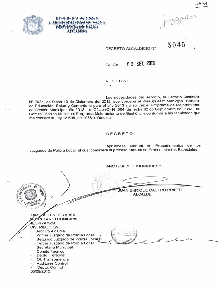 Manual de Procedimientos Juzgados de Policia Local PDF PDF