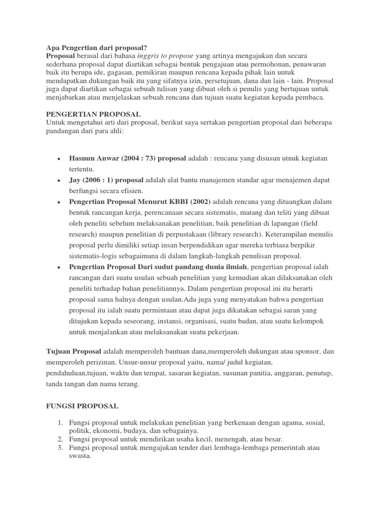 Apa Pengertian Dari Proposal PDF