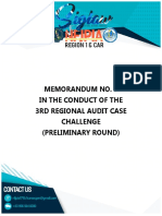 Memorandum No. 3 in The Conduct of The 3Rd Regional Audit Case Challenge (Preliminary Round)