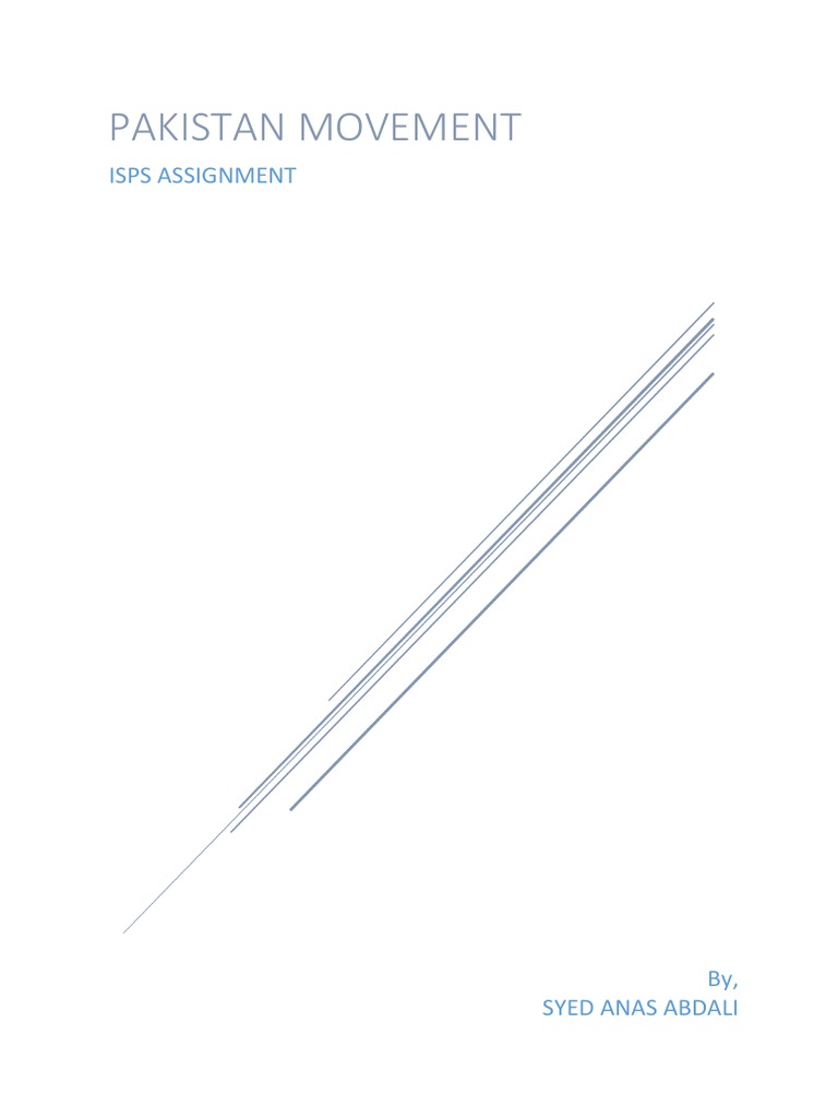 Pakistan Movement: Isps Assignment | PDF | Pakistan Movement | All ...
