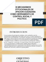 Los Mecanismos Constitucionales de Participacion Ciudadana Como Herramienta