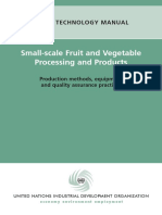 Small-Scale Fruit and Vegetable Processing and Products: Unido Technology Manual