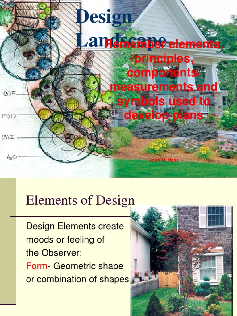 Design Landscape Remember Elements Principles Components