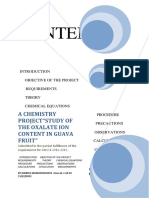 Study: A Chemistry Project"Study of The Oxalate Ion Content in Guava Fruit"