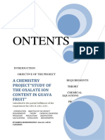 Ontents: A Chemistry Project"Study of The Oxalate Ion Content in Guava Fruit"