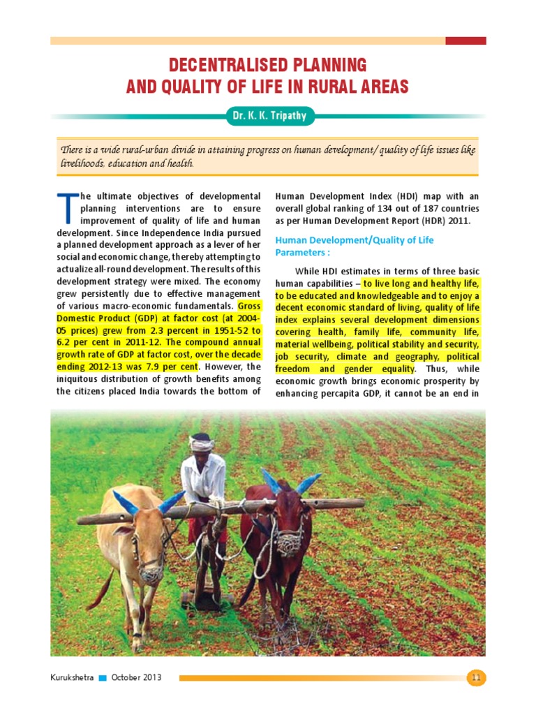 01 Decentralised Planning PDF Quality Of Life Decentralization