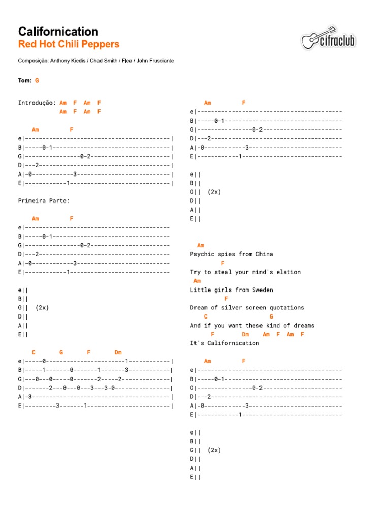 Cifra Club Red Hot Chili Peppers Californication Capsicum Fruit Vegetables