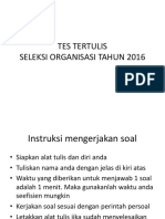 Tes Tertulis Seleksi Organisasi Tahun 2016