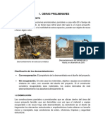 Obras preliminares en construcción