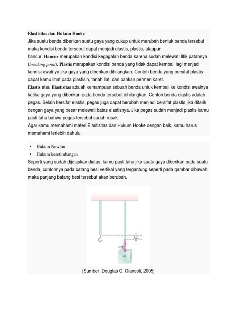 Hukum Hooke pegas dan pengukuran elastisitas