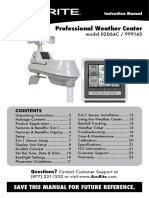 Professional Weather Center: Save This Manual For Future Reference
