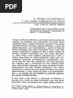 A Teoria Economica e Os Países Subdesenvolvidos