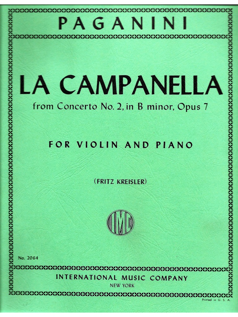 Paganini La Campanella Violin And Piano Pdf Pdf