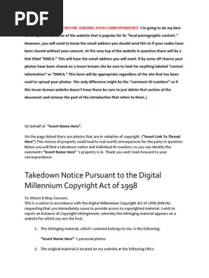DMCA Format for Nudes Shared Without Your Consent