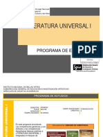 Programa de Estudio - Literatura Universal 1 (INBA)