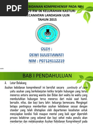 Ppt Asuhan Kebidanan Komprehensif Pada Ny I Pptx