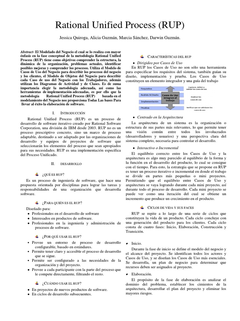 Formato Ieee - Rup Trabajo PDF | PDF | Caso de uso | Ingeniería de software