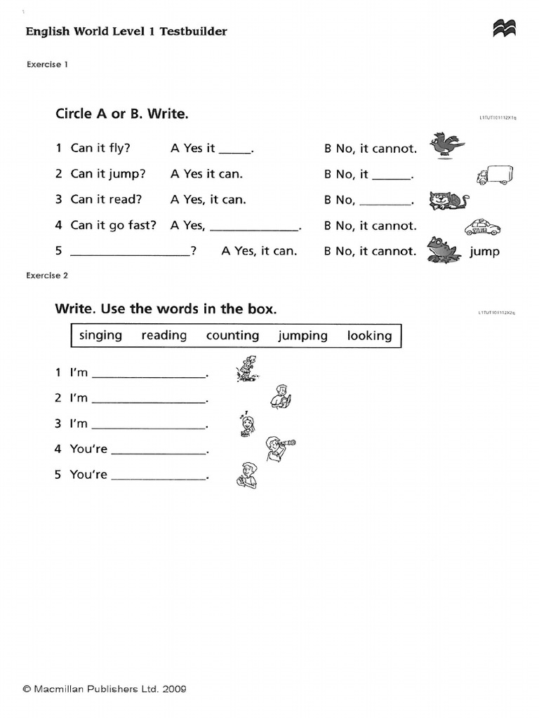 English World Test Unit 10-12 Level 1