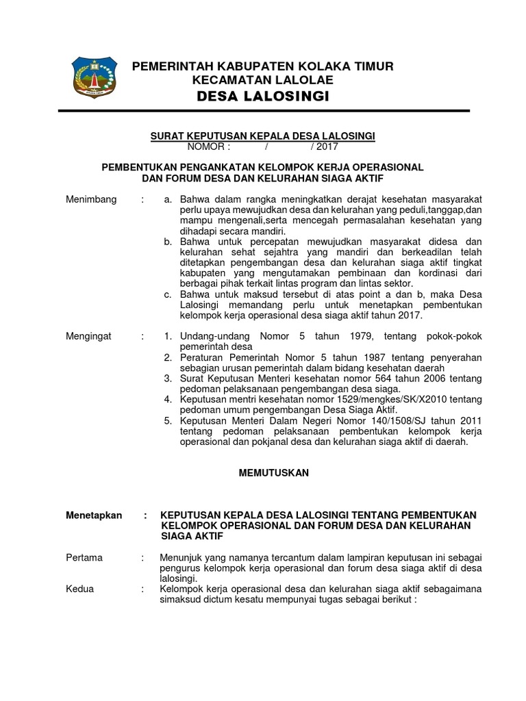 SK Desa Siaga Aktif All Villages PDF