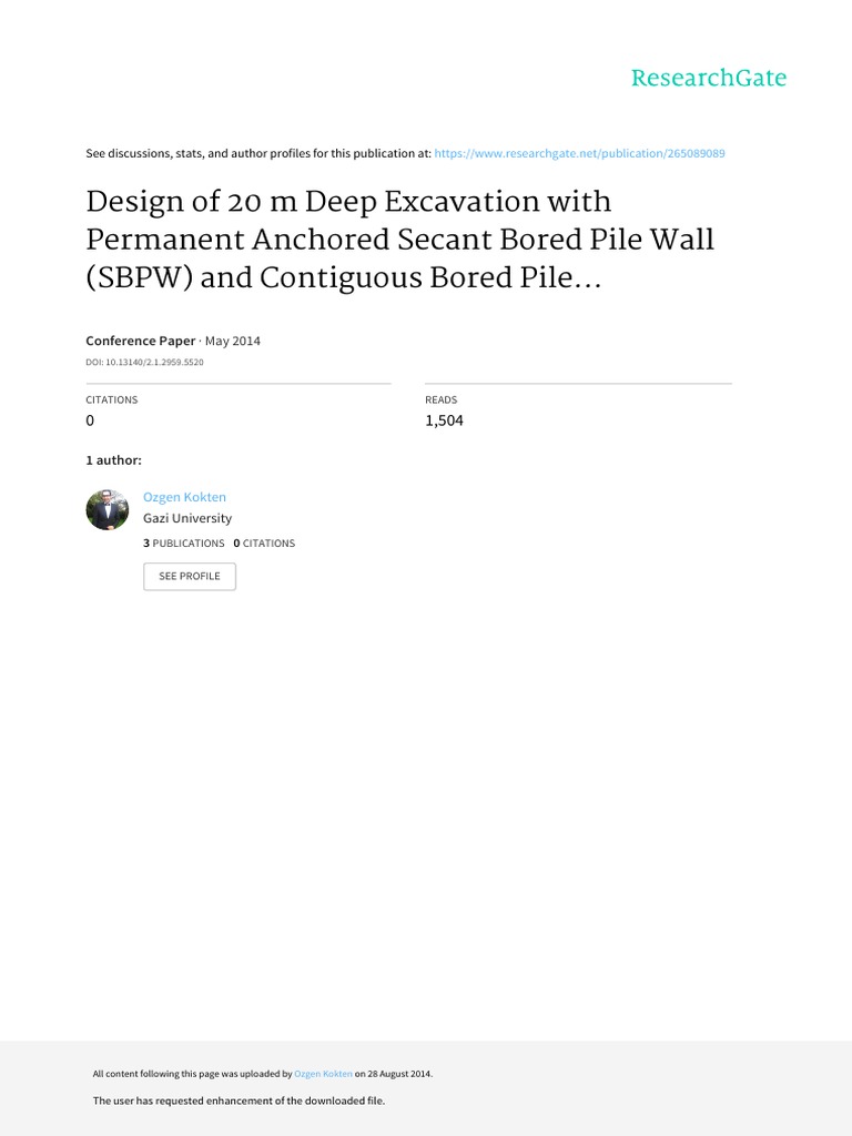 Design of CBP Wall for Deep Excavation | PDF | Deep Foundation | Tunnel
