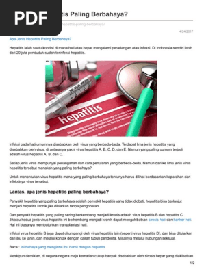 Apa Jenis Hepatitis Paling Berbahaya Pdf