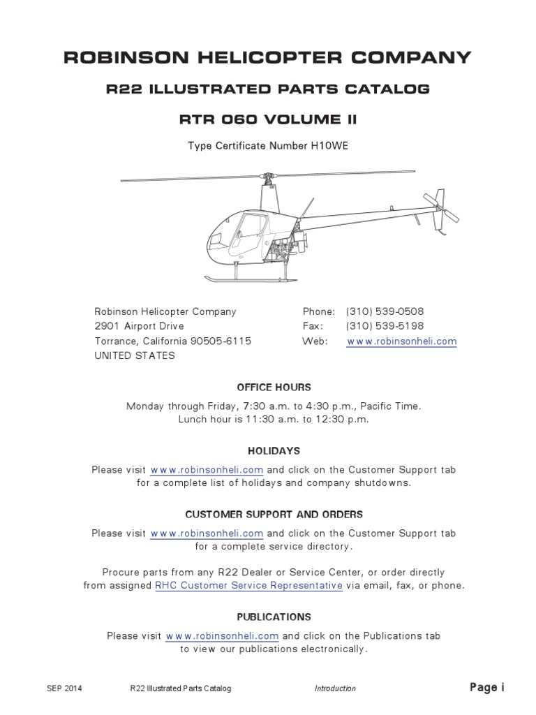 R22 Illustrated Parts Catalog Overview | PDF | Helicopter Rotor | Aerospace