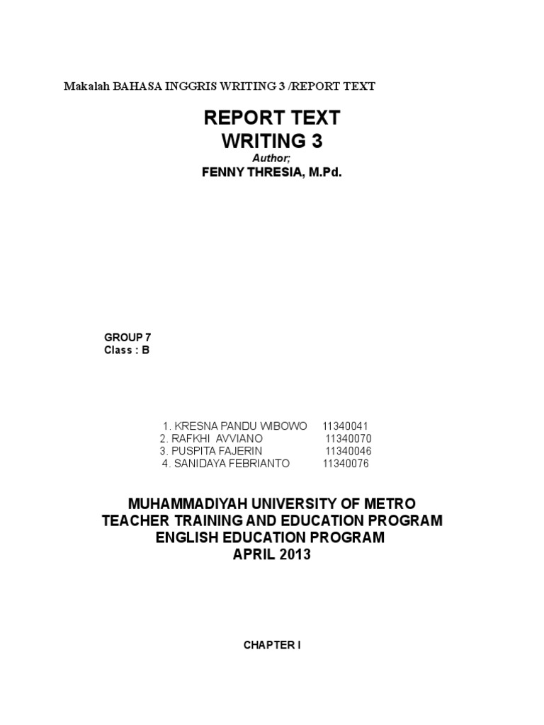 Makalah Bahasa Inggris Writing 3 Tea Subject Grammar