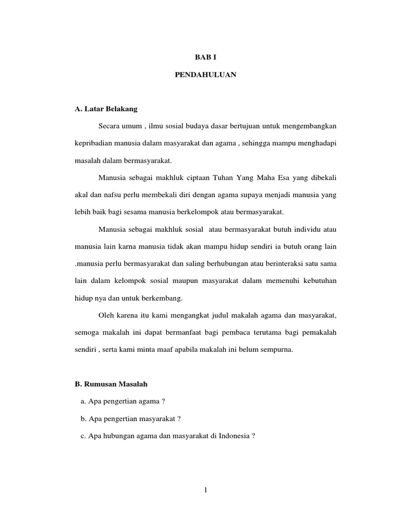 Prinsip Agama Dan Kepercayaan Masyarakat Indo Pdf