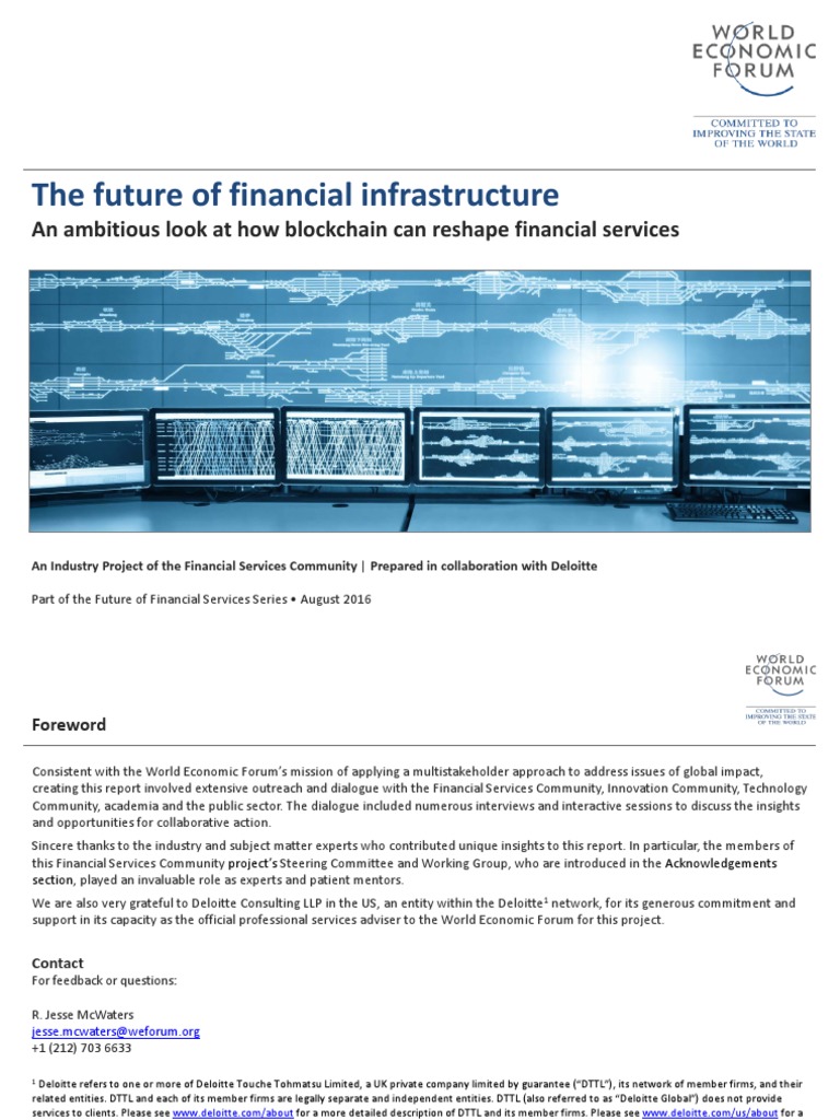 WEF The Future of Financial Infrastructure PDF | PDF | World Economic ...