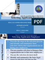 Selecting Applicants Employee